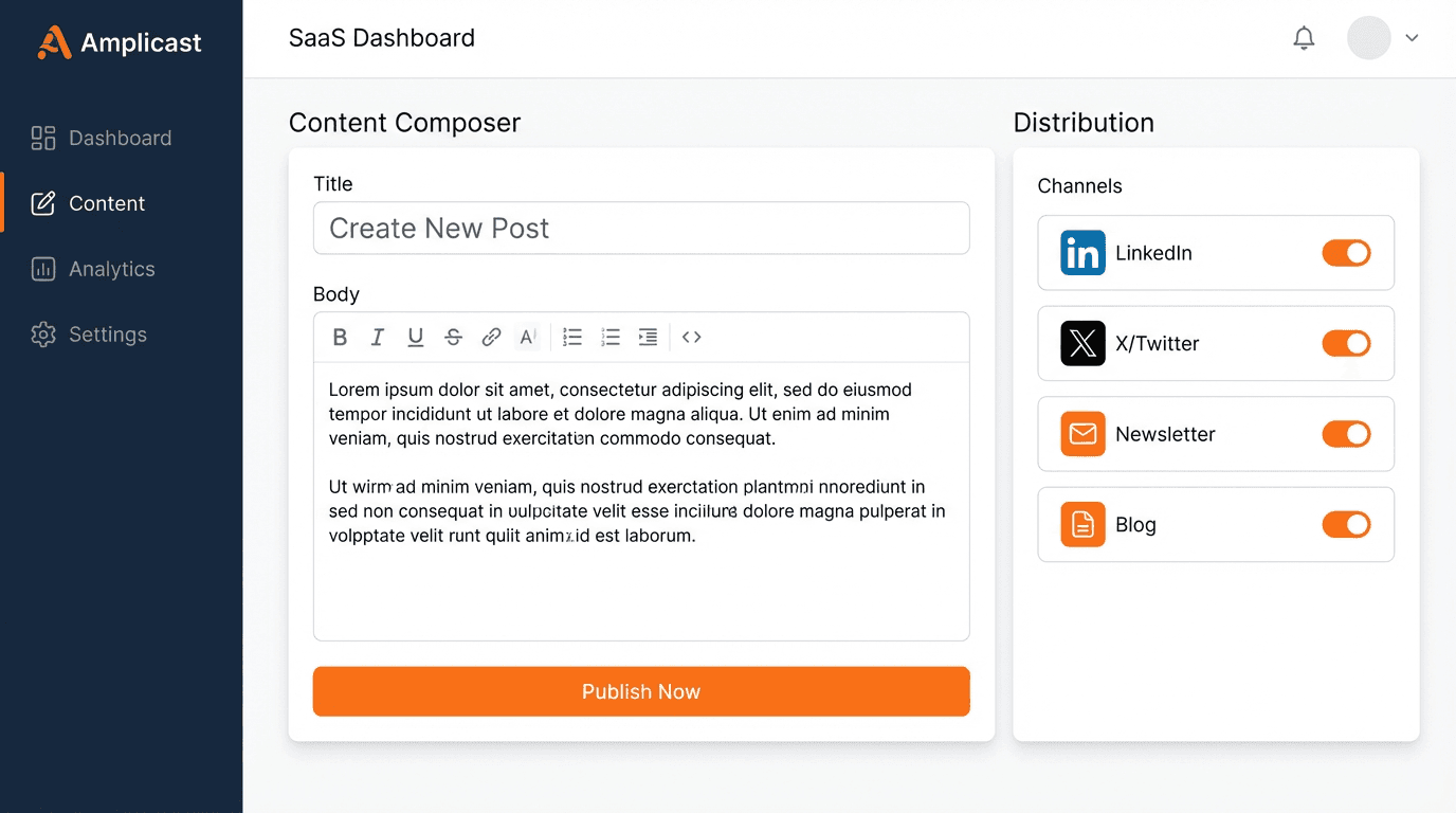 Amplicast product screenshot